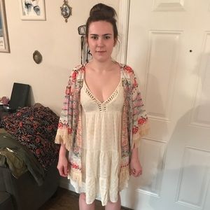 Silk-like kimono style cardigan